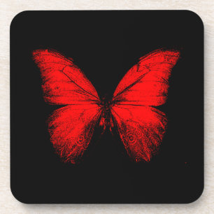 Dessous-de-verre Tapis de souris Papillon Rouge