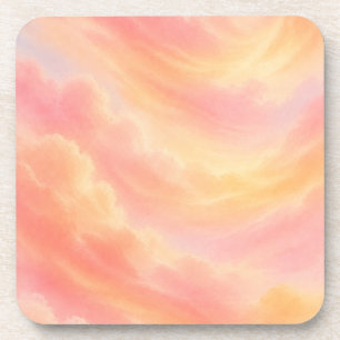 Dessous-de-verre Tapis de verre Nuages Pastel   Esthétique Rose Pêc