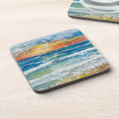 Dessous-de-verre Tapis de verre - Vagues de mer Coucher de soleil (Côté gauche)