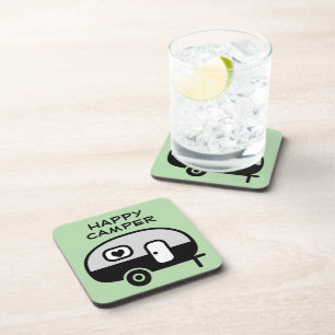Dessous-de-verre Tapis plastique Happy Camper pour maison remorque