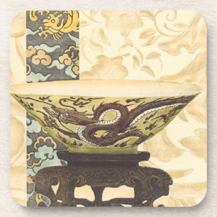 Dessous-de-verre Tapisserie asiatique avec bol et design dragon