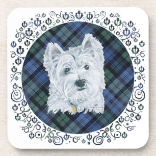 Dessous-de-verre Tartan Black Watch Westie