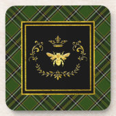 Dessous-de-verre Tartan d'Irlandais de couronne d'abeille d'or (Devant)