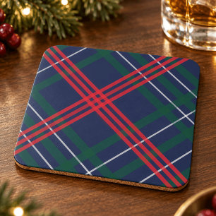 Dessous-de-verre Tartan écossais classique marine rouge vert pour l