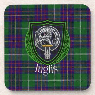 Dessous-de-verre Tartan et blason du clan écossais Inglis