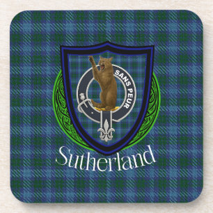 Dessous-de-verre Tartan et blason du clan écossais Sutherland