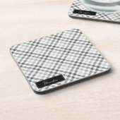 Dessous-de-verre Tartan Gris Monogrammé (Côté gauche)
