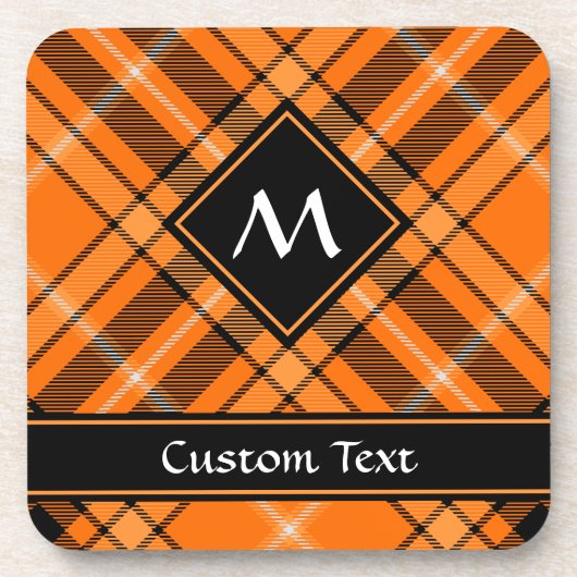 Dessous-de-verre Tartan orange d'Halloween (Devant)