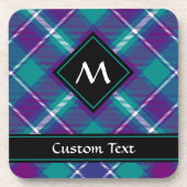 Dessous-de-verre Tartan vert de mer, violet et bleu (Devant)