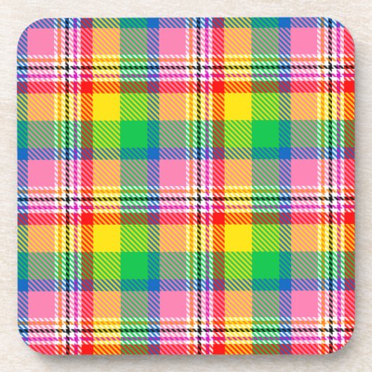 Dessous-de-verre Tartan vert rose (Devant)