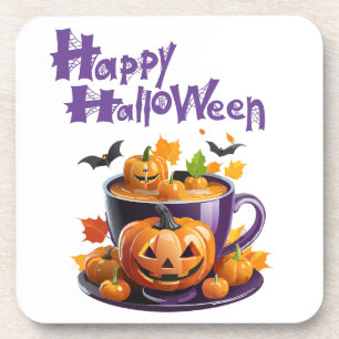 Dessous-de-verre Tasse Happy Halloween Jack-O-Lantern Brew