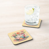Dessous-de-verre Tasse patchwork aux fleurs fantaisistes (Côté Droit)