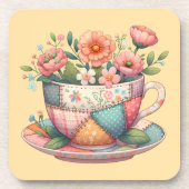 Dessous-de-verre Tasse patchwork aux fleurs fantaisistes (Devant)