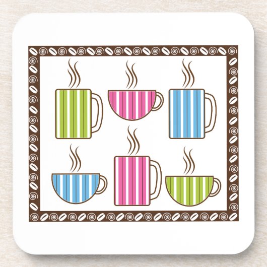 Dessous-de-verre Tasses à café rayées (Devant)