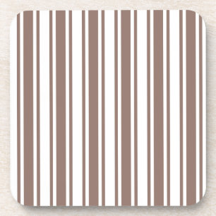 Dessous-de-verre Taupe brun et blanc bonbons rayures