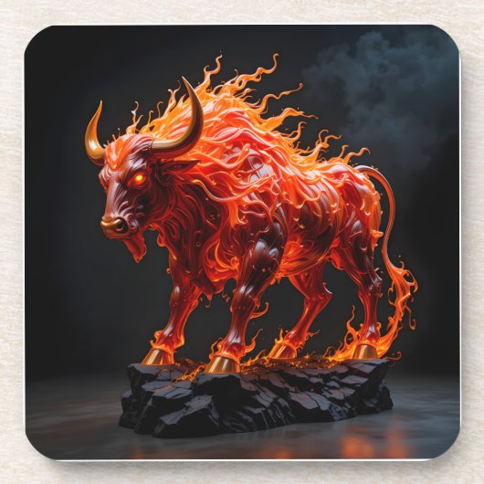 Dessous-de-verre Taureau de feu mythique (Devant)