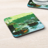 Dessous-de-verre Taxis À Eau De Hong Kong Impressionnisme Abstrait (Côté gauche)