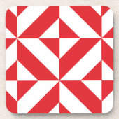 Dessous-de-verre Tchry Red Geometric Deco Cube Pattern (Devant)