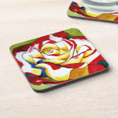 Dessous-de-verre Tea Rose aquarelle art original Flower (Côté gauche)