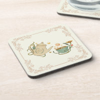 Tea Time Illustration, Beige Nature Graphic Art