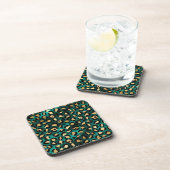 Dessous-de-verre Teal et Gold Série Léopard Design 3 (Côté Droit)