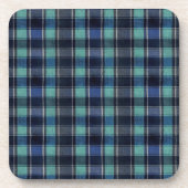Dessous-de-verre Teal & Navy Tartan Plaid Pattern Plastic Coasters (Devant)
