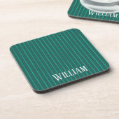 Dessous-de-verre Teal pinstripes (Côté gauche)