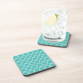 Dessous-de-verre Teal Quatrefoil Pattern (Côté Droit)