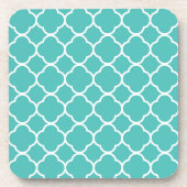 Dessous-de-verre Teal Quatrefoil Pattern (Devant)