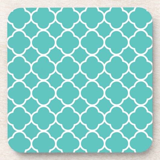 Dessous-de-verre Teal Quatrefoil Pattern (Devant)