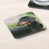 Dessous-de-verre Teckel noir et bronzage 2 de Miniture (Côté gauche)