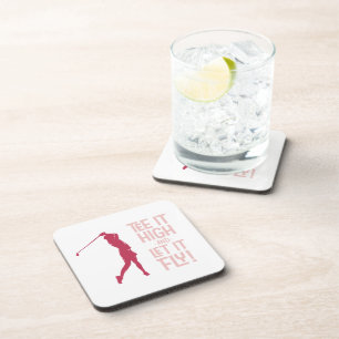 Dessous-de-verre Tee de sport drôle de golf Citation Mignonne Rose