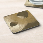 Dessous-de-verre Tempête de sable circulaire dans Tan et Dark Brown (Côté gauche)