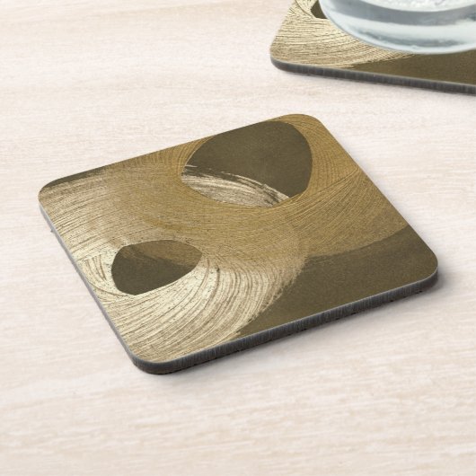 Dessous-de-verre Tempête de sable circulaire dans Tan et Dark Brown (Côté gauche)