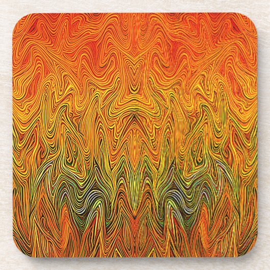 Dessous-de-verre "Tempête neurale" Orange jaune Abstrait (Devant)