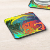 Dessous-de-verre Tendance néon orange rouge bleu jaune vert Abstrai (Côté gauche)