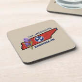 Dessous-de-verre Tennessee Drapeau et Fleur pourpre Iris Texte pers (Côté gauche)