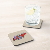 Dessous-de-verre Tennessee Drapeau et Fleur pourpre Iris Texte pers (Côté Droit)