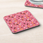 Dessous-de-verre Terrazzo Motif rose (Côté gauche)