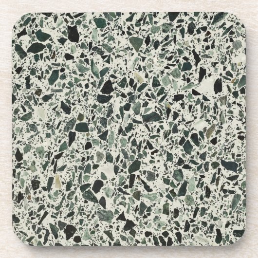 Dessous-de-verre Terrazzo Vert Moderne (Devant)