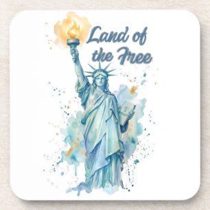 Dessous-de-verre "Terre de la Liberté - Statue de la Liberté à l'aq