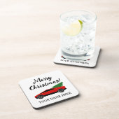 Dessous-de-verre Tesla pickup truck carrying a Christmas tree (Côté Droit)