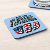 Dessous-de-verre Texte du drapeau de l'État de Floride et des États (Côté gauche)