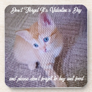 Dessous-de-verre Texte humoristique de photo de chat pour la Saint-