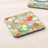 Dessous-de-verre Texture avec des tranches de légumes (Côté gauche)