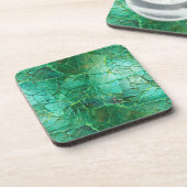 Dessous-de-verre Texture craquée dans les tons vert et turquoise (Côté gauche)