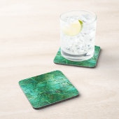 Dessous-de-verre Texture craquée dans les tons vert et turquoise (Côté Droit)