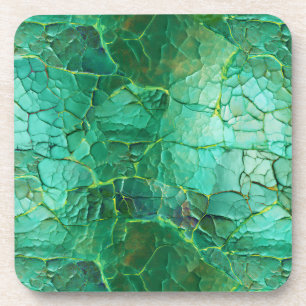 Dessous-de-verre Texture craquée dans les tons vert et turquoise