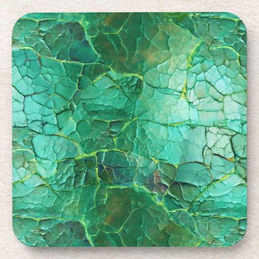 Dessous-de-verre Texture craquée dans les tons vert et turquoise (Devant)