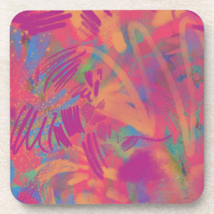 Dessous-de-verre Texture de peinture multicolore